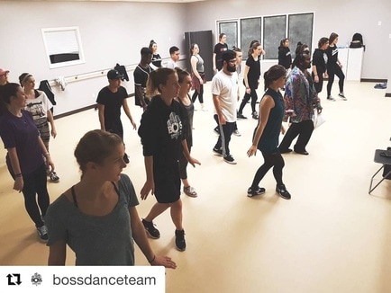 GeNie Baffoe and BOSS dance team rehearsing at Royal Dance Conservatory