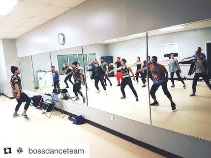 GeNie Baffoe and BOSS dance team rehearsing at Royal Dance Conservatory